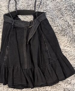 Free People Black Mini Skirt with Belt